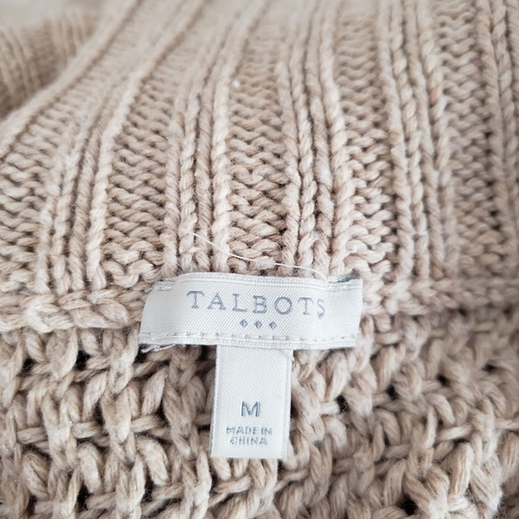 NWOT Talbots tan open weave toggle closure wool blend coat Womens Medium - Picture 2 of 7